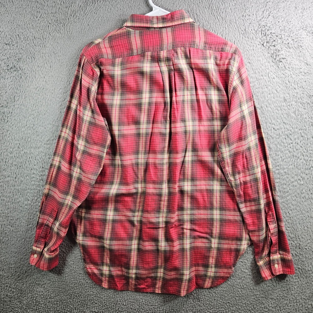 Denim & Supply Ralph Lauren Boyfriend‎ Shirt Women Medium Long Sleeve Red Plaid - Picture 6 of 10